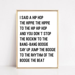 Hip Hop Songtext | rappers erfreuen lyric zitat poster | Ich sagte ein Hip Hop Poster | old school hip hop | Geschenk für Ihn | digitaler Download
