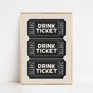 Getränkekarte Druck | Retro Barwagen Druck | Trinkkarte Poster | trendige Wandkunst | Barwagen Dekor | Bar Kunst | kikiandnim | Digitaldruck