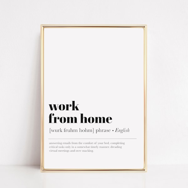 home office decor | office wall art | work from home art | definition print | office wall decor | funny home decor | instant download