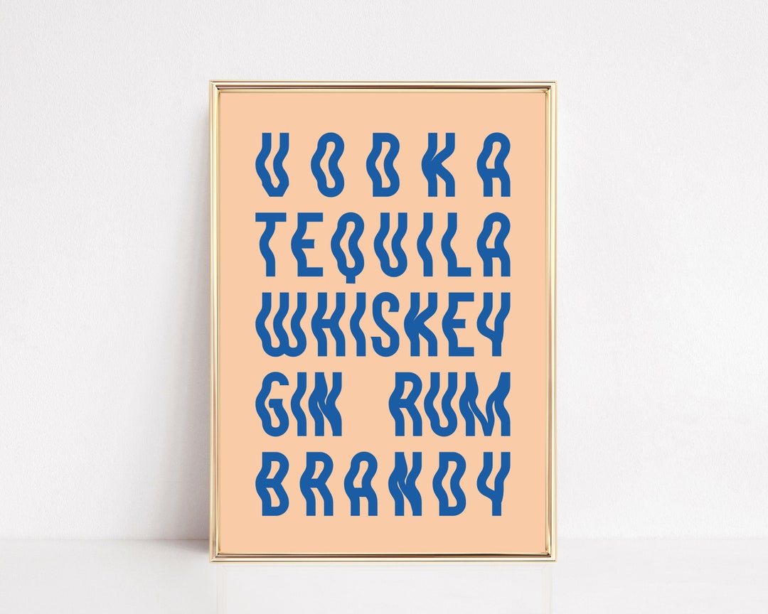 Trendy Bar Cart Decor Bar Cart Wall Art Alcohol Print Cocktail Print