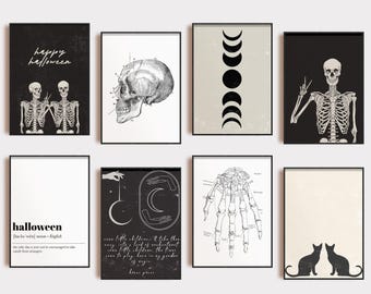 halloween art mega bundle set | set of 20 PRINTABLES | halloween decor | halloween gallery wall | halloween printable wall art | kikiandnim