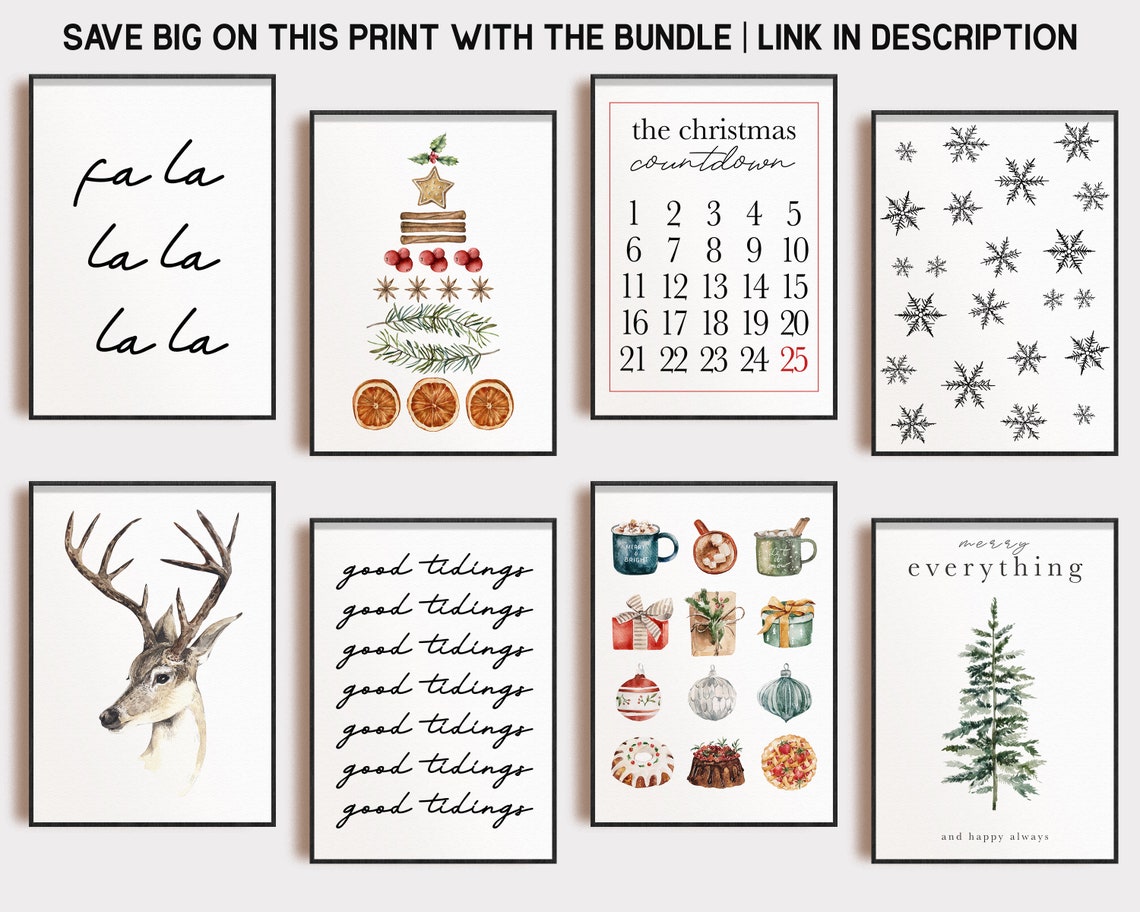 Winter Wall Art Christmas Printable Wall Art Christmas Etsy