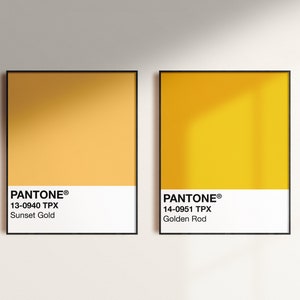 Pantone sunset gold print pantone print pantone poster | Etsy