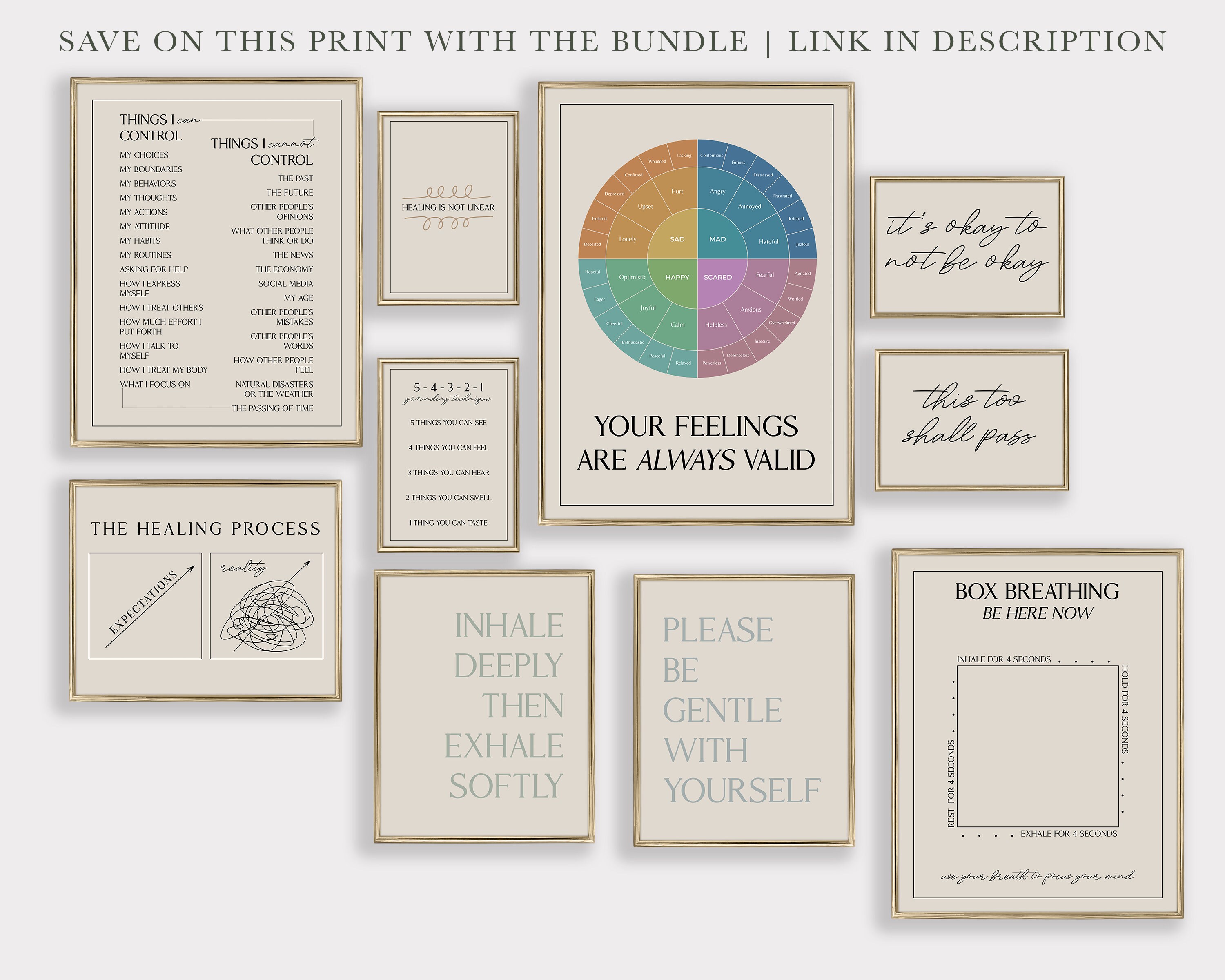 Mental Health Art | Therapy Office Decor | Healing is Not Linear Poster ...