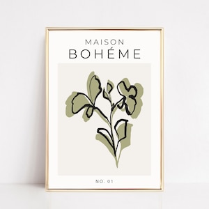 botanical art prints | french art | neutral wall art | nature wall art | modern botanical print | botanical flower art | digital download