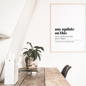 funny office decor for men | cubicle decor | funny office sign | home office wall art | office desk accessories | kikiandnim | digital print image 2