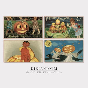 vintage halloween frame tv art | samsung frame tv art | retro creepy art for frame tv | the frame tv art | kikiandnim | digital download