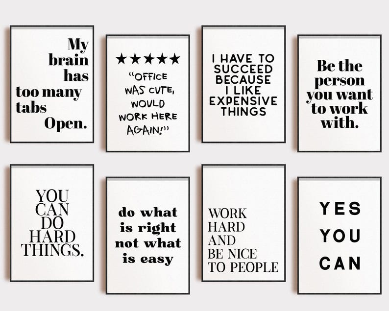 motivational office decor | 31 DIGITAL PRINTS | office wall art | home office art | office wall decor | kikiandnim | printable wall art set image 4