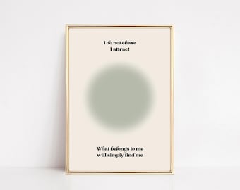 manifest poster | i do not chase i attract | aura poster | manifestation art print | retro print | affirmation wall art | digital download