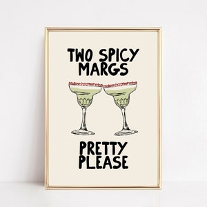 Scharfe Marge Wandkunst | Cocktail Poster | Cocktail Druck | Barwagen Dekor | Barwagen Druck | Margarita Dekor | kikiandnim | Digitaldruck