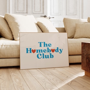 The Homebody Club Retro Wall Art Print | Trendy Home Decor | Living Room Poster (Digital Download)
