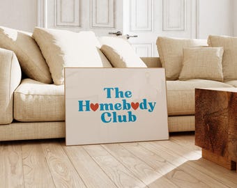 The Homebody Club Retro Wall Art Print | Trendy Home Decor | Living Room Poster (Digital Download)