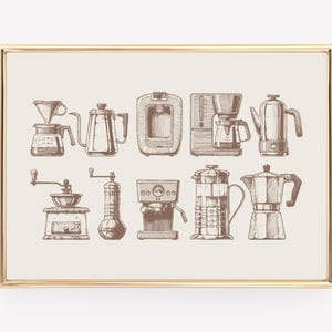coffee wall art | modern coffee print | coffee maker print | coffee bar art | coffee poster | coffee printable | cafe art | digital download