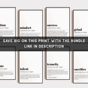 Mindset Definition Druck | Inspirierende Büro Dekoration | Minimalistische Kunst für Home Office | Motivierend Druck | KIKIANDNIM | Digitaler Download Bild 9