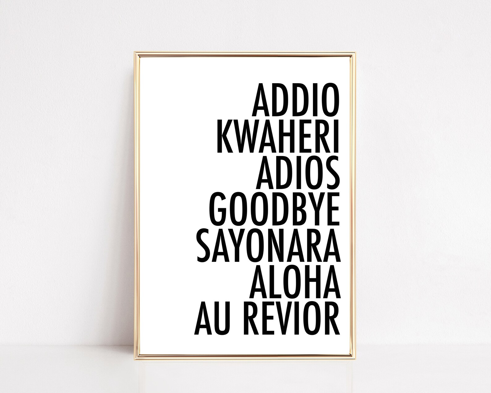 Goodbye in different languages printable entryway wall art | Etsy