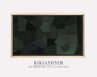 samsung frame tv art abstract | art for frame tv | green frame tv art | eclectic vintage tv art | kikiandnim | digital download