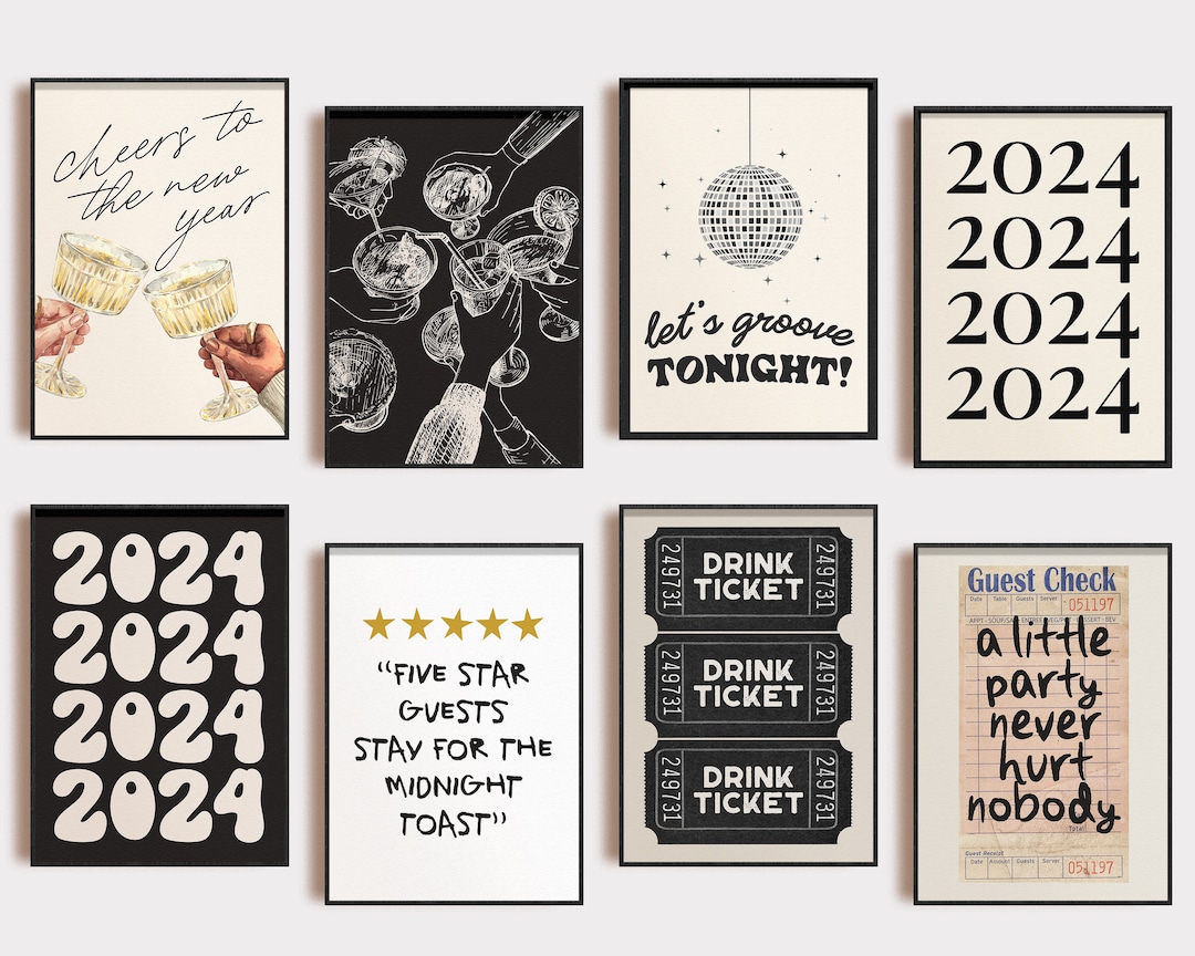 Trendy New Years Eve Decorations 8 PRINTABLES New Year 2024 Printable ...