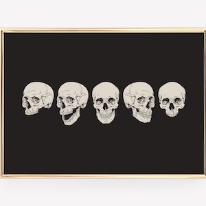 halloween printable wall art | halloween skeleton print | halloween decor | halloween poster | halloween art | digital download