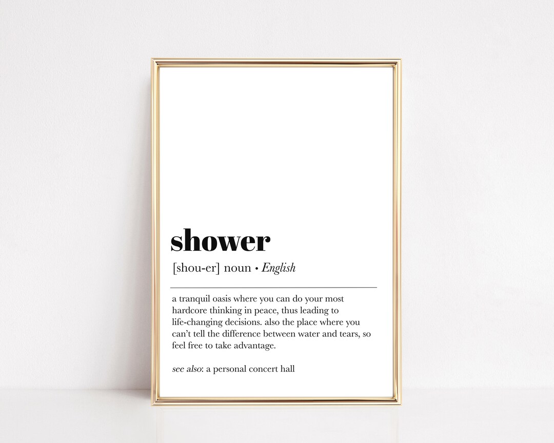 Shower Definition Print Bathroom Wall Decor Funny Bathroom Art Bathroom