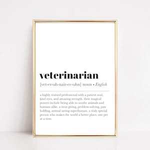 veterinarian definition print | veterinarian gift | veterinarian grad gift | vet gift | veterinarian office decor | digital download