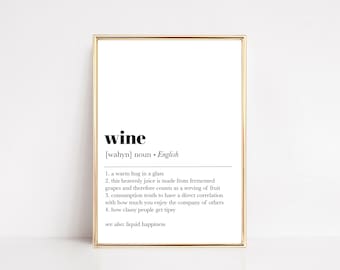 wine definition print | wine wall art | wine art | printable wall art for home bar | bar art print | modern bar art | digital download