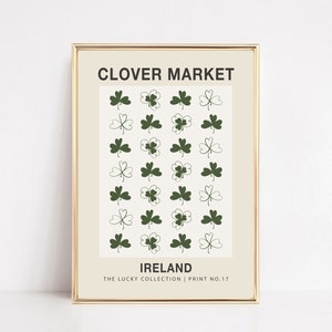 st. patricks day decor | clover printable wall art | flower market print | st. patricks day decorations | irish wall art | digital downloads