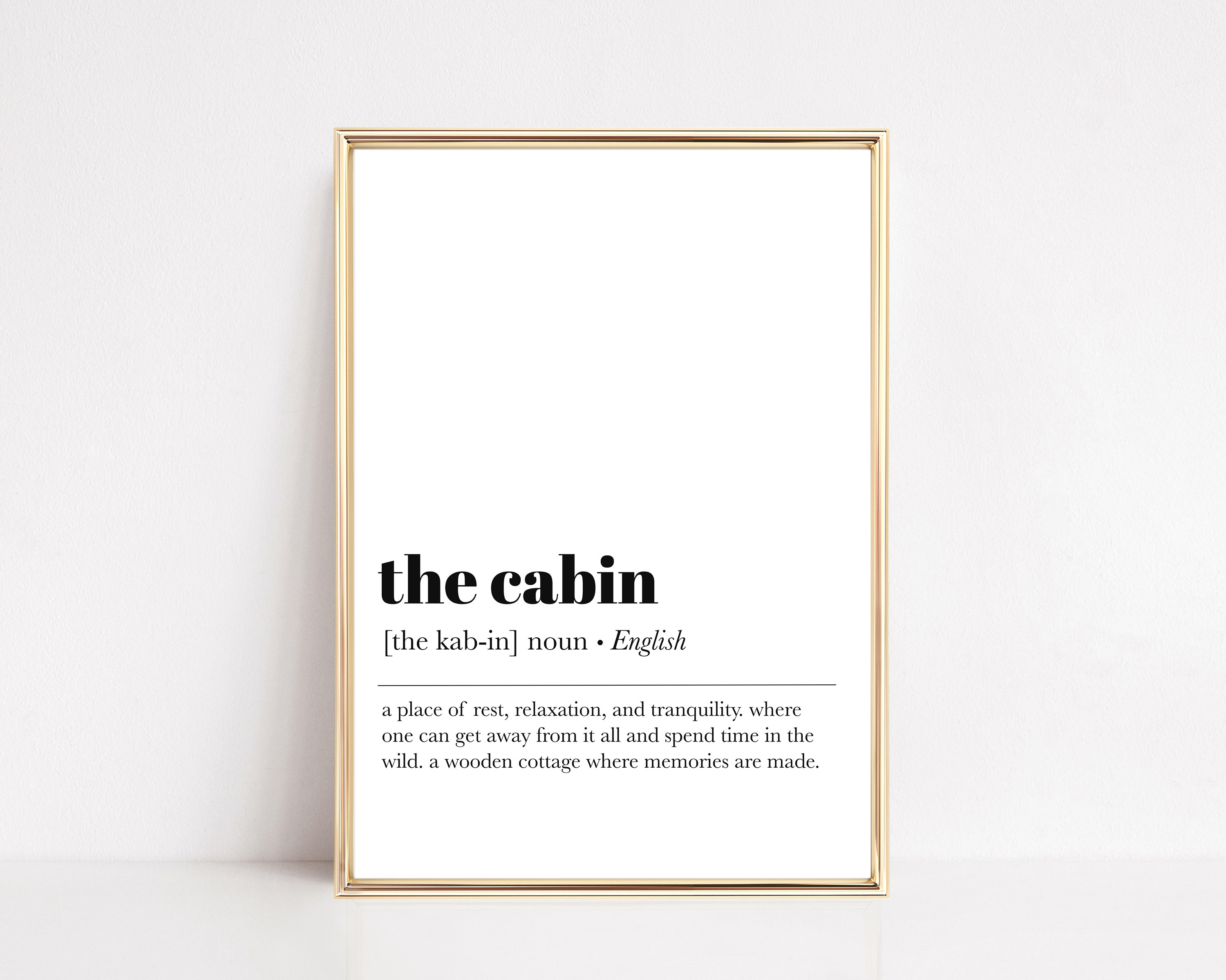 Cabin Definition Print Cabin Decor Printable Wall Art for Etsy