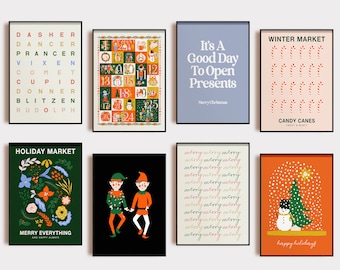 christmas prints | 20 CHRISTMAS PRINTABLES | modern christmas decor | christmas gallery wall set | xmas wall art | kikiandnim | digital art
