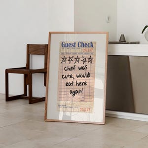 chef was cute guest check print | kitchen wall art | cute kitchen decor | kitchen poster | kikiandnim | digital print | printable wall art image 5