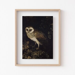 dark academia wall art | moody decor | vintage halloween decor | gothic wall art | vintage owl painting | kikiandnim | digital print image 5