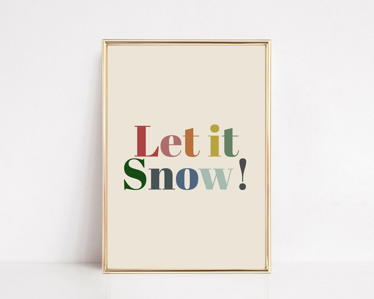 Let It Snow Printable Retro Christmas Print Modern Holiday | Etsy