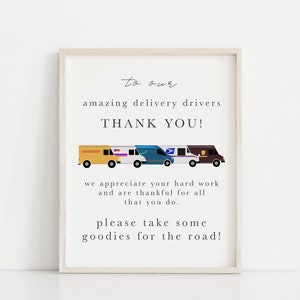 delivery driver snack sign | 8x10 delivery driver thank you sign | mailman gift | delivery driver sign | kikiandnim | digital download