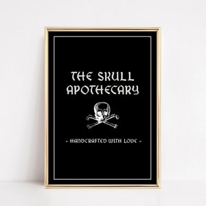 apothecary sign | gothic home decor | halloween bathroom wall art | halloween bathroom decor | bathroom print | kikiandnim | digital print