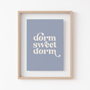 dorm sweet dorm print dorm decor for college girls retro wall art dorm wall art typography print kikiandnim digital print image 2