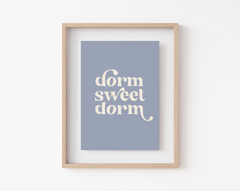 dorm sweet dorm print dorm decor for college girls retro wall art dorm wall art typography print kikiandnim digital print image 2