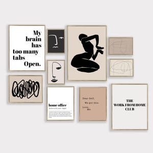 home office gallery wall art prints | set of 12 prints | minimalist office decor | modern office wall art | kikiandnim | printable wall art image 11