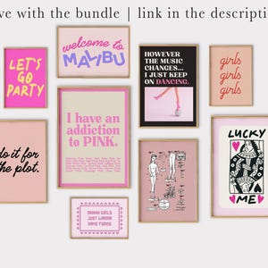 Girls Girls Girls Print | Feminist Wall Art | Girls Support Girls | Pink Dorm Wall Art | fFemale Empowerment | KIKIANDNIM | Digital Print image 7