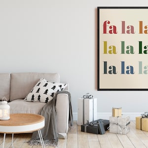 fa la la printable fa la la sign holiday decor christmas wall art colorful christmas decor modern christmas digital download image 3