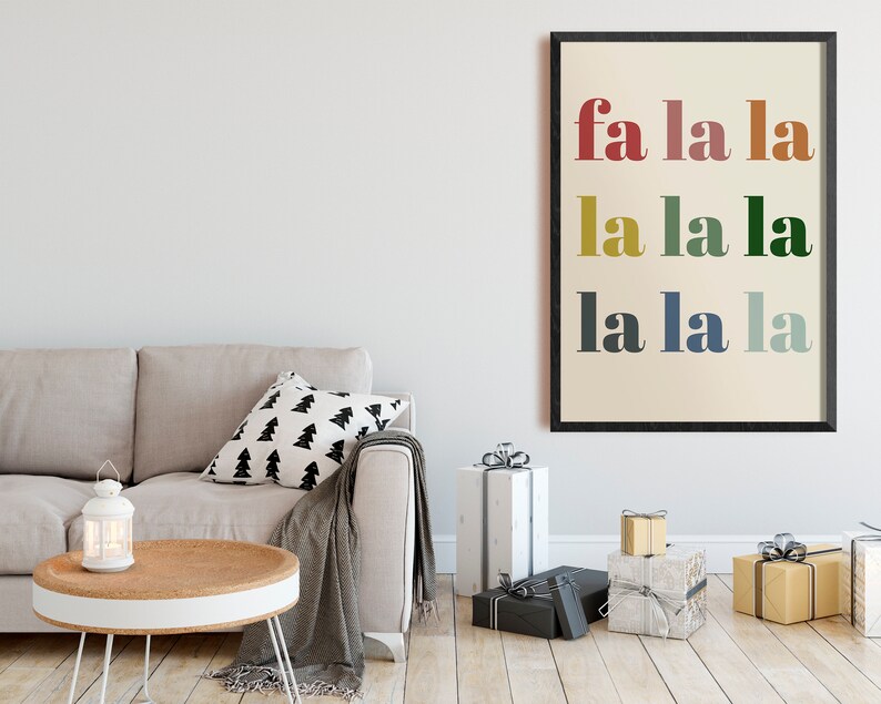 fa la la printable fa la la sign holiday decor christmas wall art colorful christmas decor modern christmas digital download image 3