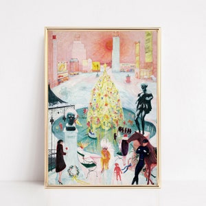 vintage christmas wall art print | pink christmas decor | trendy holiday decor | christmas printable | kikiandnim | printable wall art