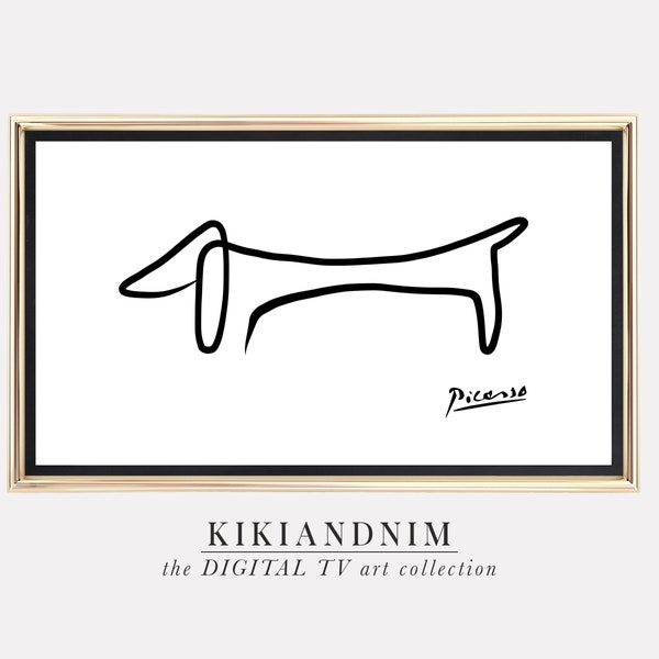 samsung frame tv art | le chien picasso | dog frame tv art | modern samsung art tv | neutral art | digital download for samsung frame