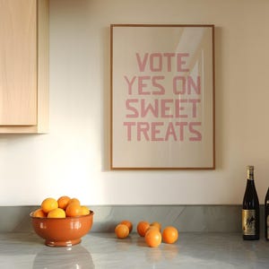 pink girly wall art | cute kitchen print | sweet treat sign | funny dorm decor | apartment decor | kikiandnim | digital download image 4