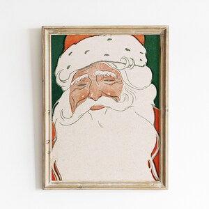Kitschy Vintage Santa Print | Retro Christmas Decor | Holiday Printable Wall Art (Digital Download) image 2