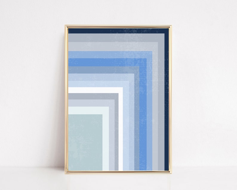 Colorful Wall Art Geometric Wall Art Sky Blue Wall Art Etsy
