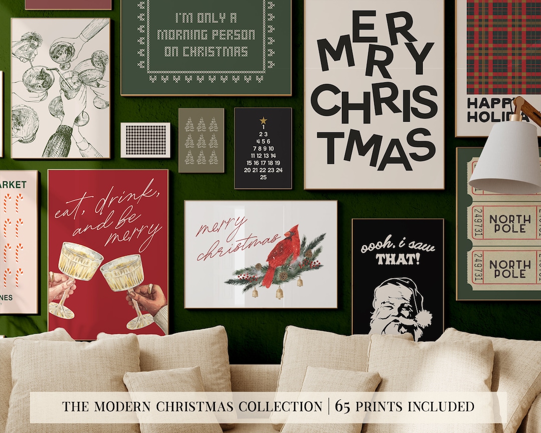 Christmas Prints Mega Bundle 65 CHRISTMAS PRINTABLES Modern Christmas
