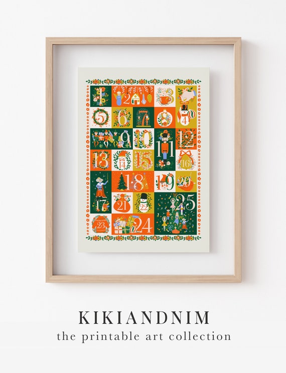 Christmas Advent Calendar Printable Advent Calendar Christmas Countdown  Sign Christmas Print Holiday Decor Printable Wall Art - Etsy