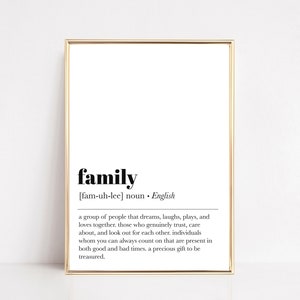 family definition print | family art | modern home decor | wall art for living room | minimalist poster | dictionary art | instant download