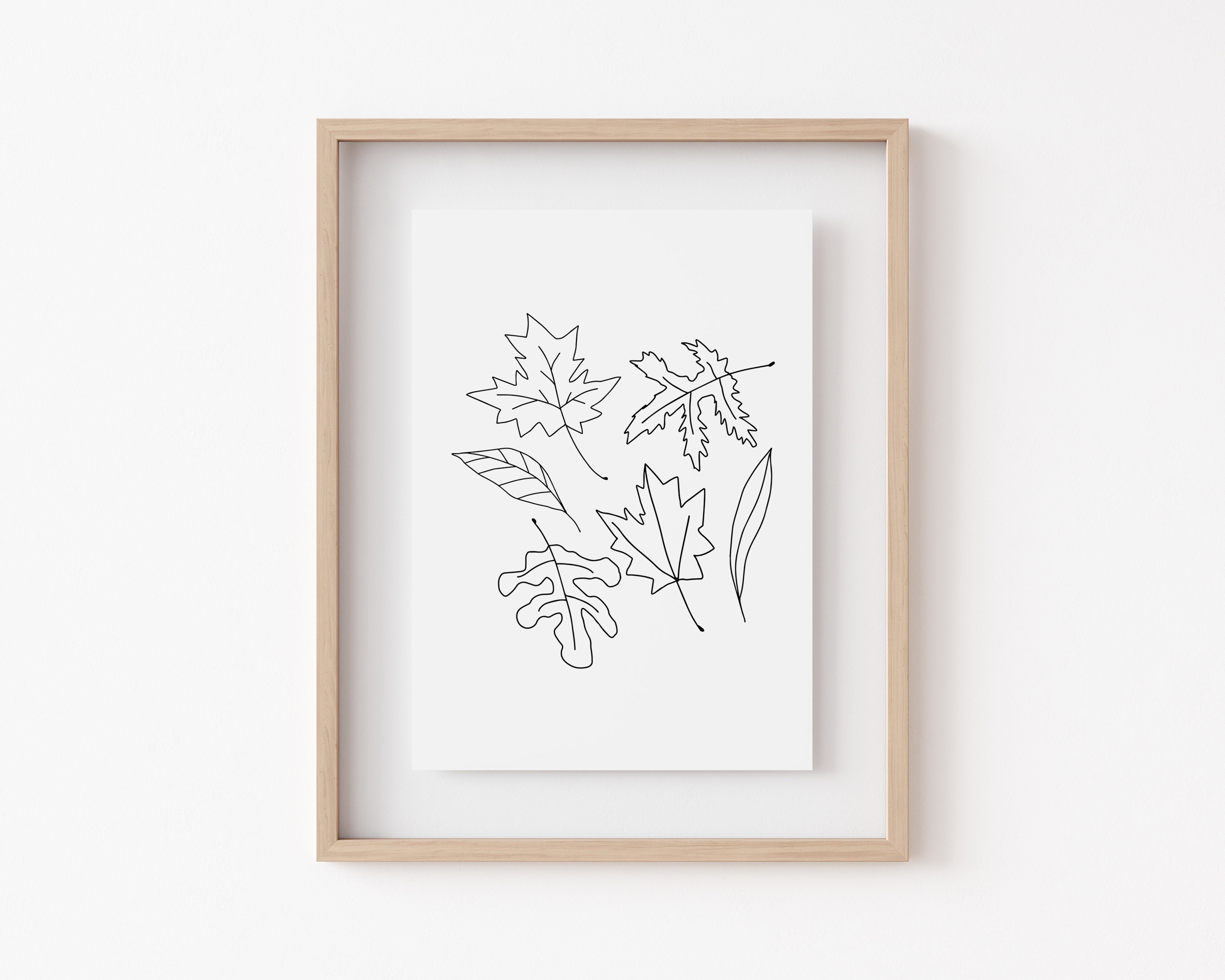 Autumn Decor Minimalist Fall Print Leaves Art Print - Etsy
