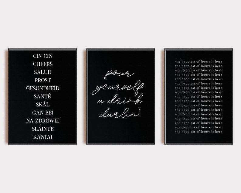 Bar Cart Prints Set of 10 PRINTABLES Alcohol Prints Bar Etsy