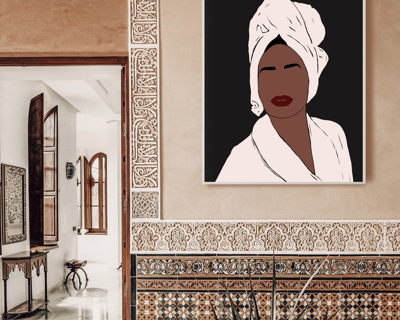Bathroom Print Printable Wall Art for Bathroom Black Woman Etsy